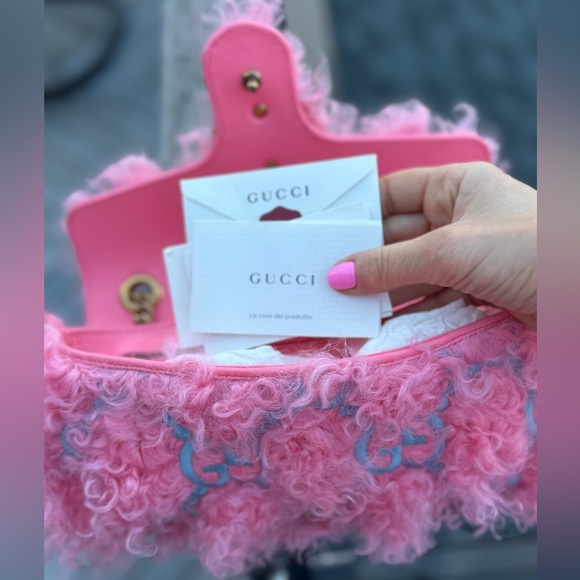 NWT ✨GUCCI PINK Embroidered Small Gg Marmont Shoulder Bag NWT!!✨ - Picture 11 of 16